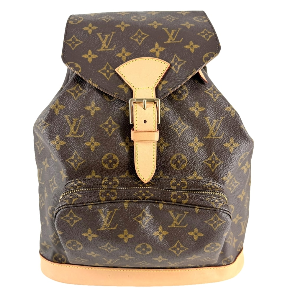 LOUIS VUITTON ルイヴィトン リュック モンスリGM バックパック M51135 モノグラムキャンバス    ブラウン 茶 ゴールド金具 レディース【中古品】