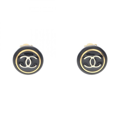 シャネル CHANEL ココマーク イヤリング ジュエリー GP(ゴールドメッキ) プラスチック レディース ブラック系 / ゴールド系 【中古】