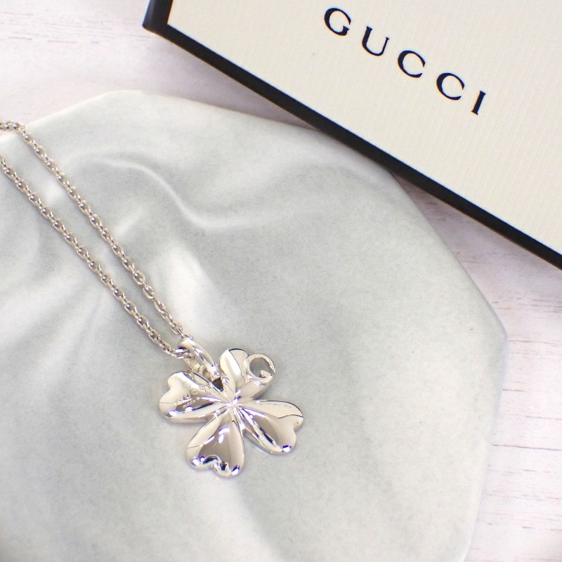 グッチ GUCCI クローバー 四つ葉 ネックレス 保存箱有【中古】【Aランク】