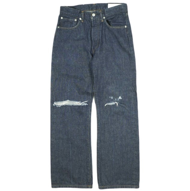 KURO x CITYSHOP クロ シティショップ 22AW 別注 日本製 クラッシュ加工 セルビッチデニムパンツ 28 Indigo ボタンフライ ジーンズ DENIM ボトムス g24202