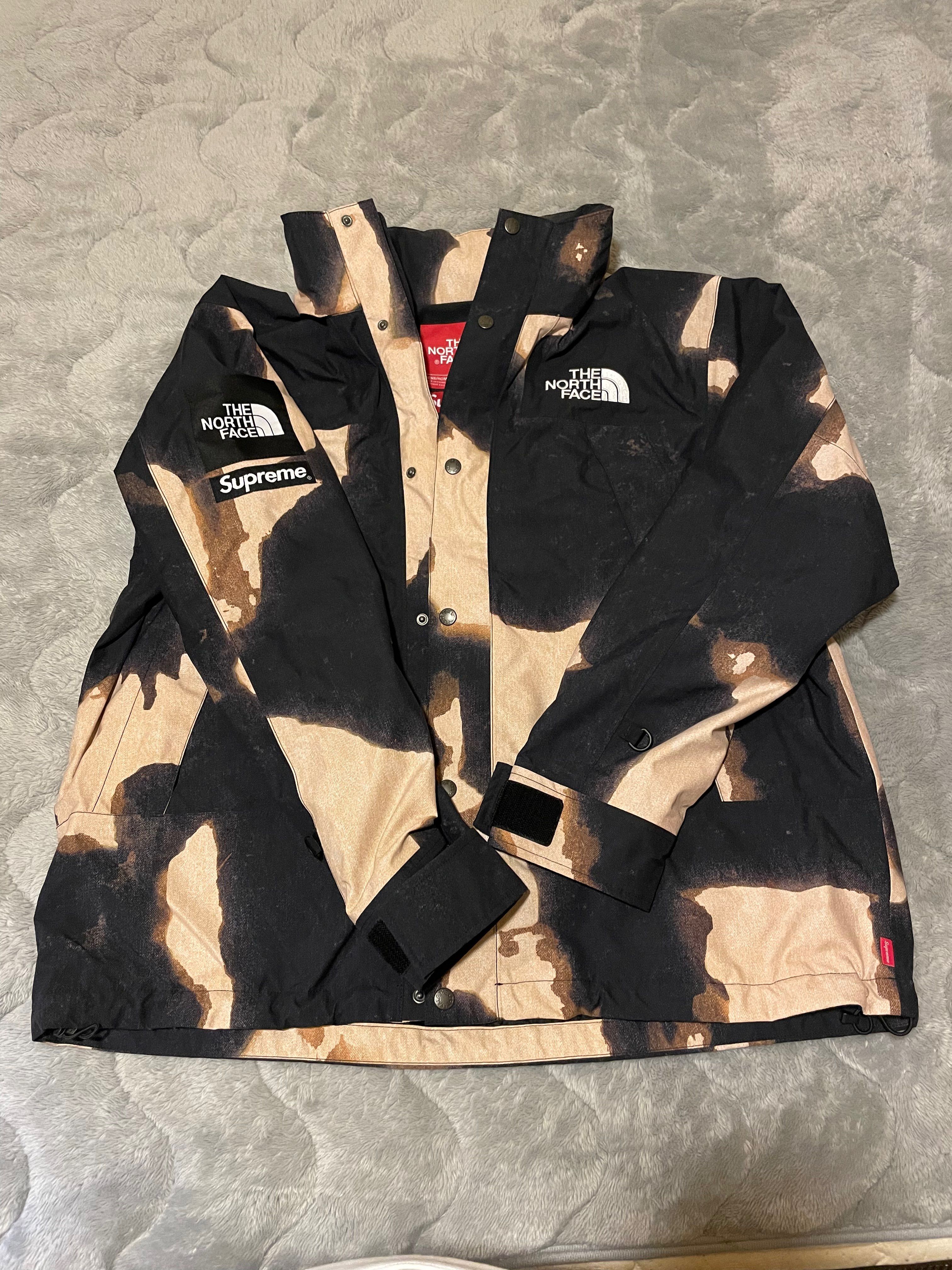 Supreme x The North Face Bleached Denim Print Mountain Jacket "Black"