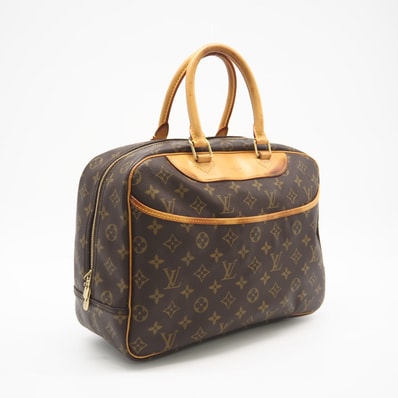 LOUIS VUITTON ルイ・ヴィトン モノグラム ドーヴィル M47270 ハンドバッグ ブラウン コーティングキャンバス レザー レディース