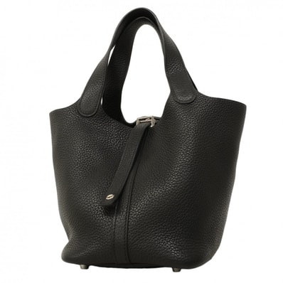 【6da0003】エルメス ハンドバッグ ピコタンロックPM トリヨンクレマンス ブラック シルバー金具 □P刻印【中古】レディース