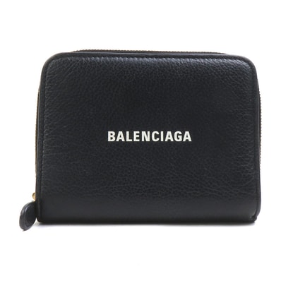 バレンシアガ BALENCIAGA 二つ折り財布 レザー ブラック ユニセックス 650871【中古】 r11174a