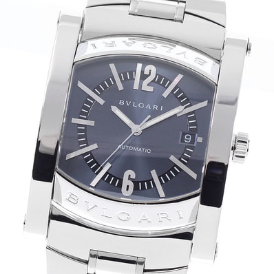 ☆良品 ★箱・保 ブルガリ アショーマ デイト AA48S メンズ 【中古】