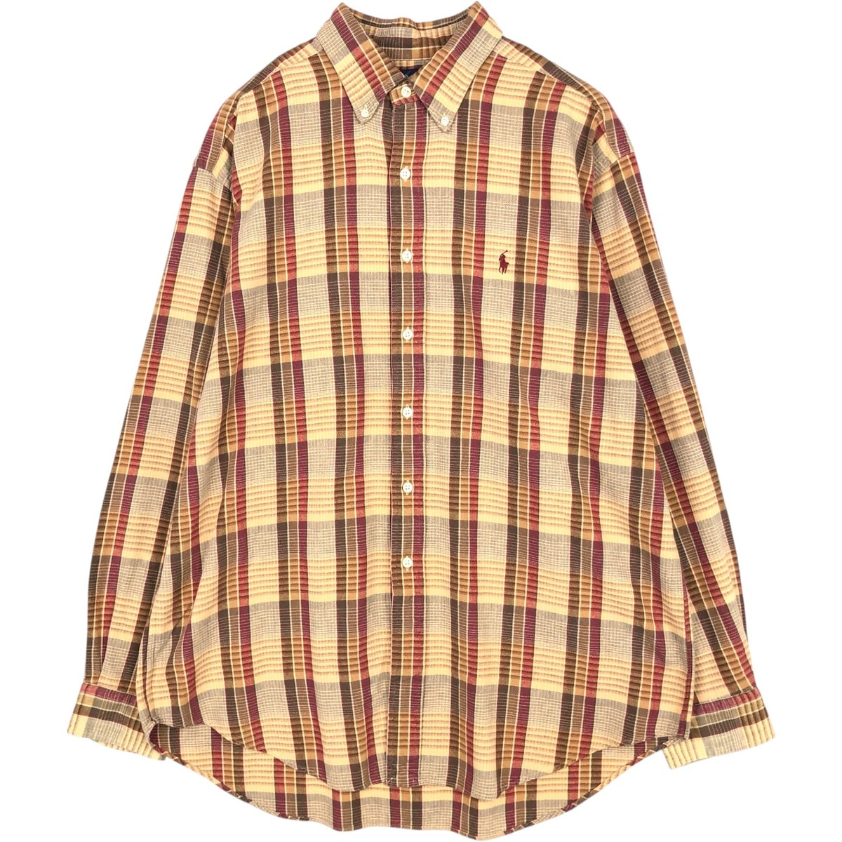 古着 ラルフローレン Ralph Lauren BLAKE 長袖 ボタンダウンチェックシャツ メンズL相当/eaa676617