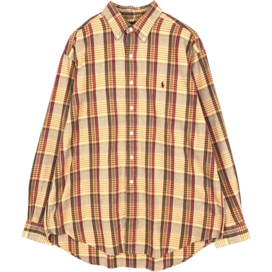 古着 ラルフローレン Ralph Lauren BLAKE 長袖 ボタンダウンチェックシャツ メンズL相当/eaa676617