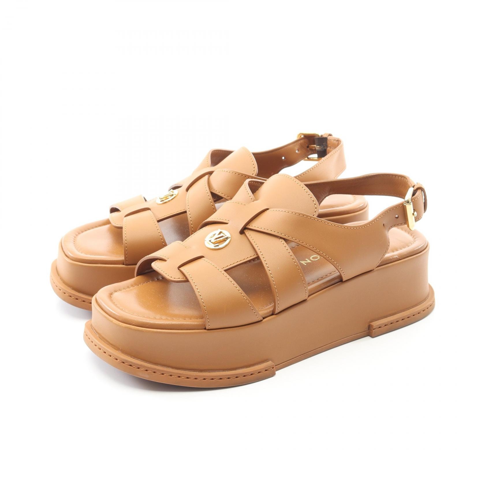 ルイ・ヴィトン LOUIS VUITTON マヤ ライン サンダル 靴 レザー レディース ブラウン系 【中古】