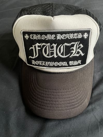 Chrome Hearts Tracker Cap Fuck "Black/White"