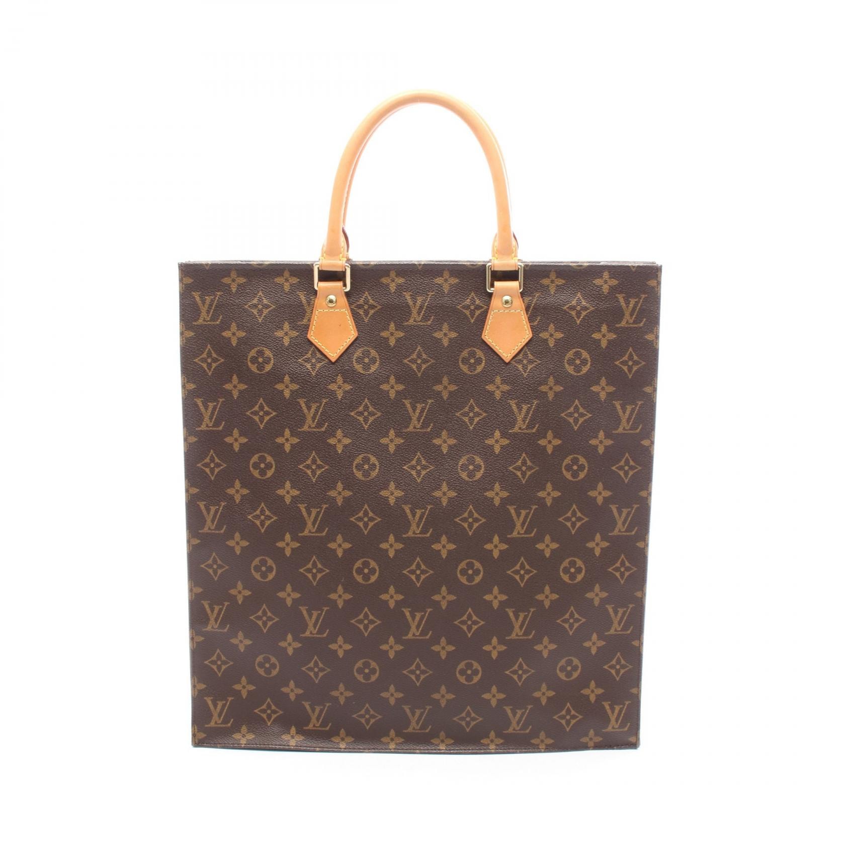 ルイ・ヴィトン LOUIS VUITTON サックプラ トートバッグ バッグ PVCコーティングキャンバス レザー モノグラム レディース ブラウン系 M51140 【中古】