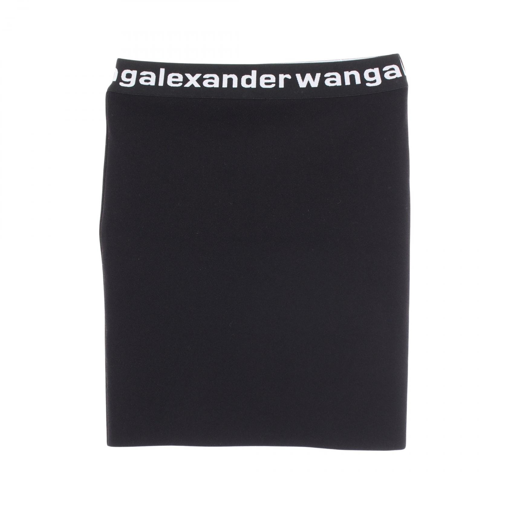 アレキサンダーワン alexanderwang ロゴ ニット スカート 衣料品 ボトムス コットン レディース ブラック系 【中古】
