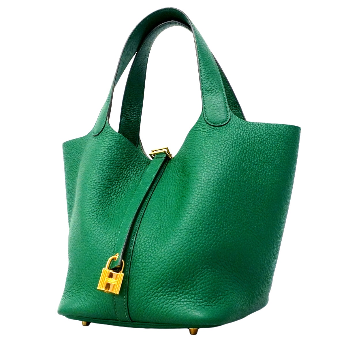 ★SALE【6hc1618】エルメス ハンドバッグ ピコタンロックMM トリヨンクレマンス ミント ゴールド金具 W刻印【中古】レディース