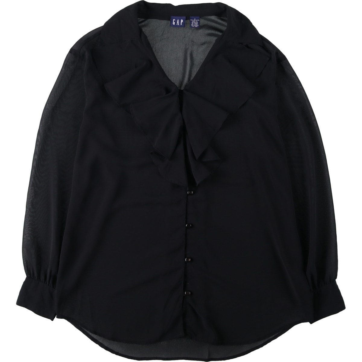 古着 ギャップ GAP フリル 長袖 シースルーシャツ レディースM相当/eaa619646