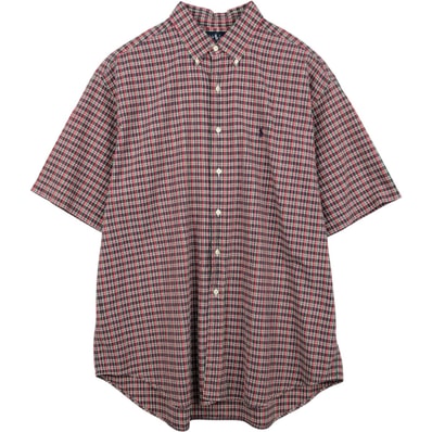 古着 ラルフローレン Ralph Lauren BLAKE シアサッカー 半袖 ボタンダウン チェックシャツ メンズXL相当/eaa655880