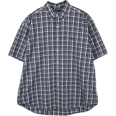 古着 ラルフローレン Ralph Lauren BLAKE 半袖 ボタンダウン チェックシャツ メンズXL相当/eaa660130