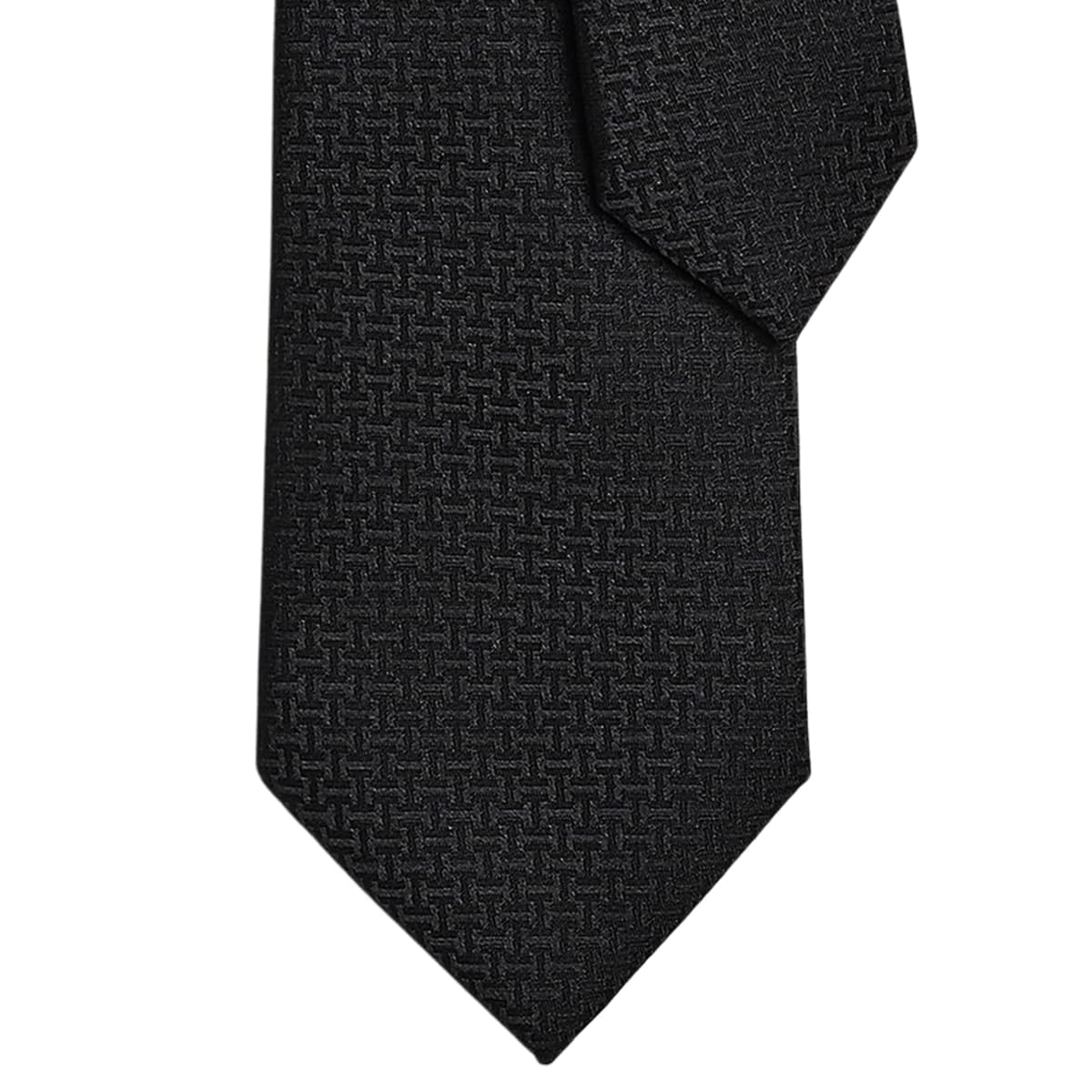 【渋谷並木橋店】HERMES エルメス ネクタイ アップサイドダウン 黒 (ブラック) シルク100% H036253T 01 新品
