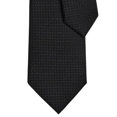【渋谷並木橋店】HERMES エルメス ネクタイ アップサイドダウン 黒 (ブラック) シルク100% H036253T 01 新品
