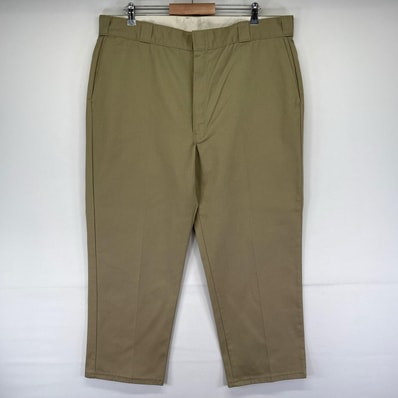 古着 90's/90年代 ディッキーズ Dickies USA製 パンツ ワークパンツ チノパン ワンポイントロゴ W42 L30 ベージュ系 メンズ