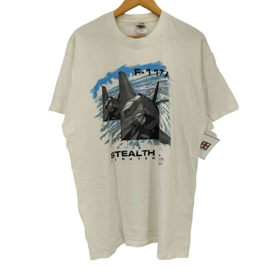 00s USA製 HEAVY COTTON F-117A ナイトホーク プリント クルーネックTシャツ【1139733663066】