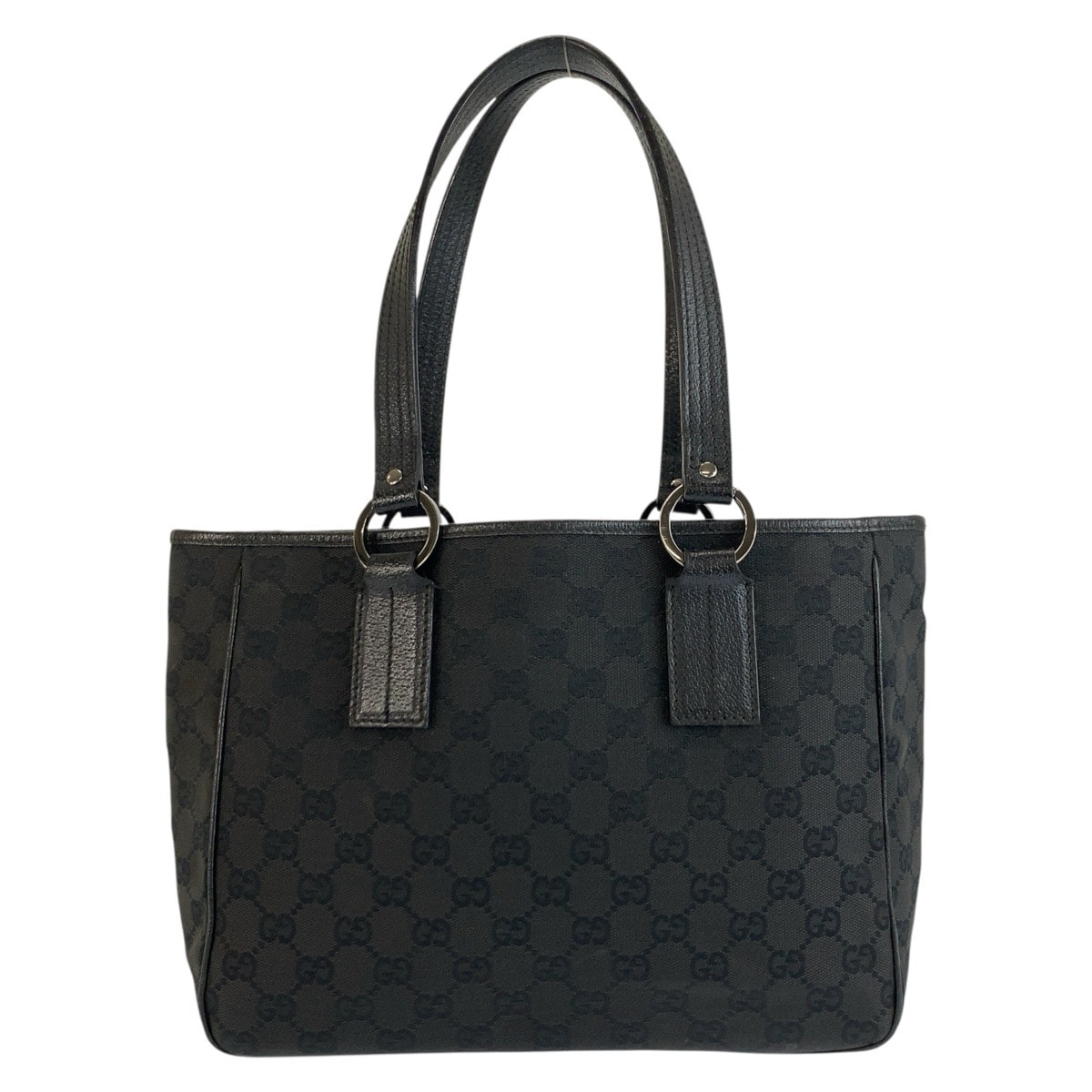GUCCI グッチ ブラック 黒 GGキャンバス トートバッグ ショルダーバッグ 604587 【中古】