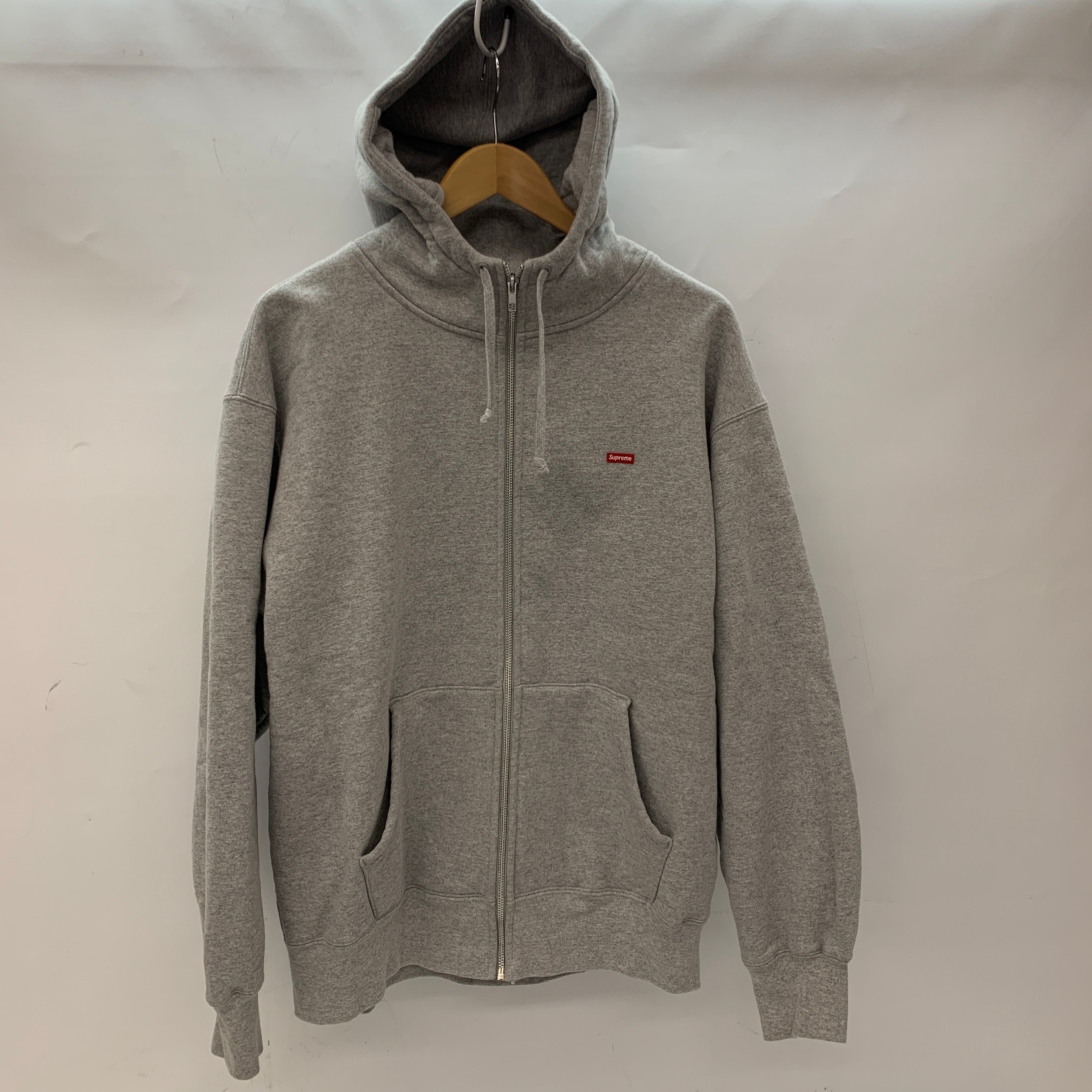 Supreme Small Box Facemask Zip Up Hooded Sweatshirt "Heather Grey"