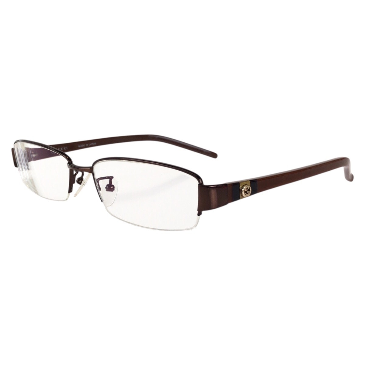 GUCCI グッチ サイズ54□17-136 ブラウン ゴールド金具 チタン プラスチック/ メガネ メガネフレームのみ 1-0296137 【中古】
