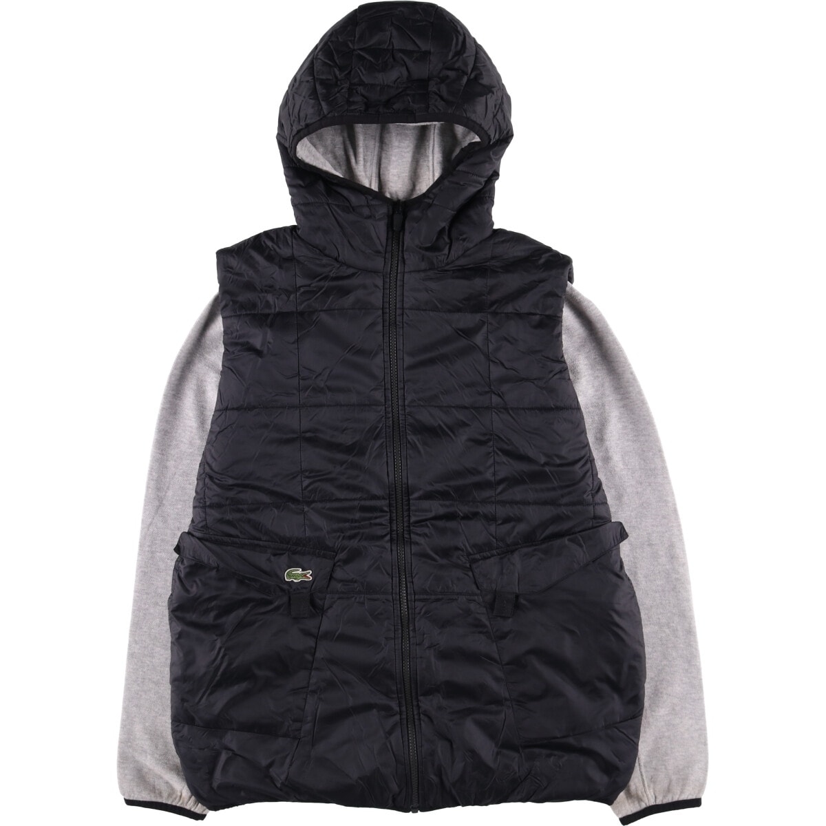 古着 ラコステ LACOSTE リバーシブル 中綿パーカー パファージャケット メンズM相当/eaa572557
