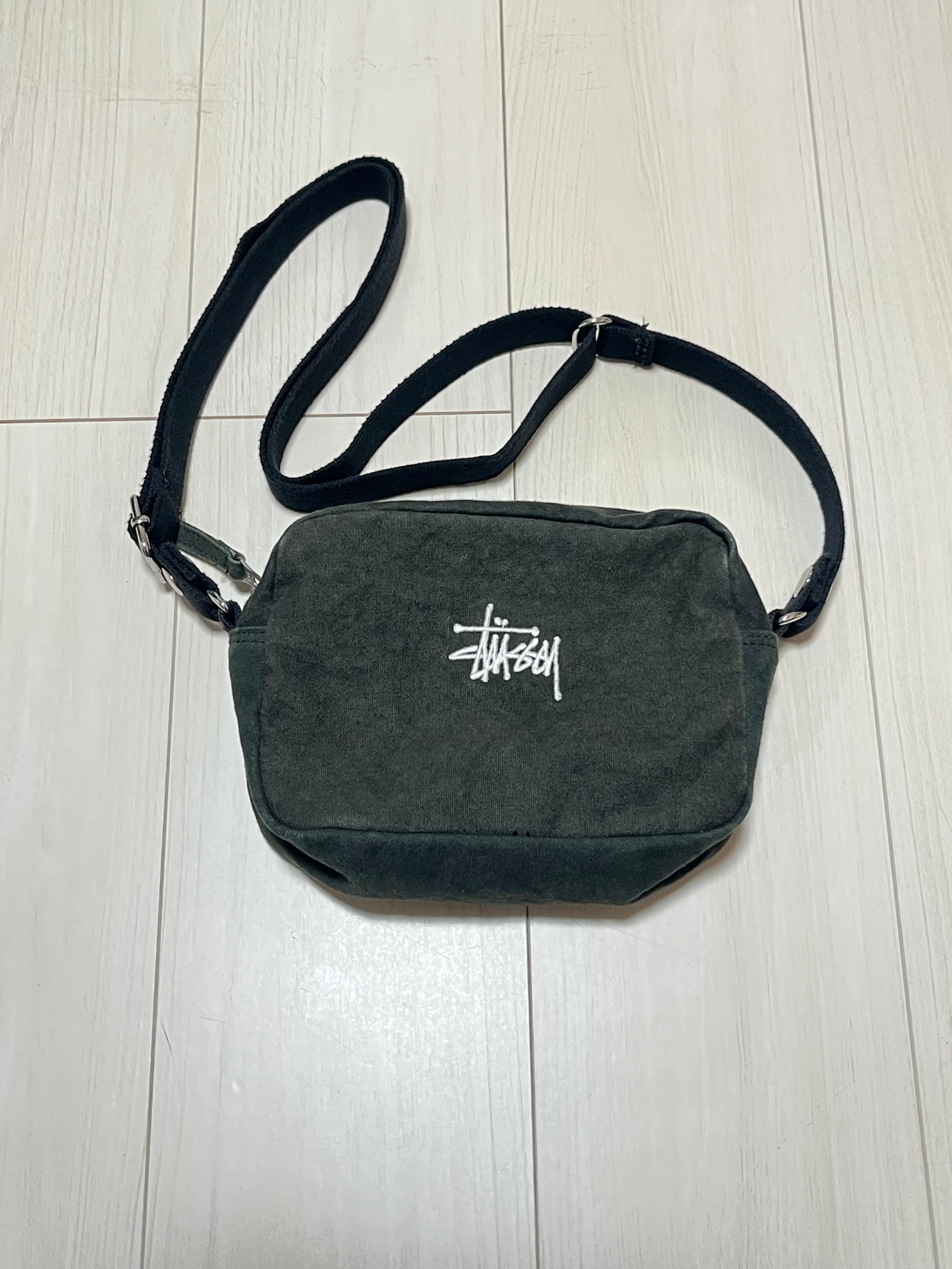 Stussy Canvas Side Pouch "Washed Black"