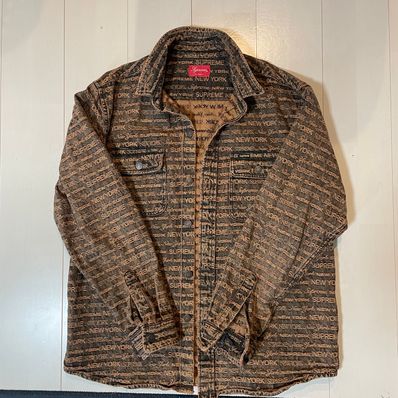 Supreme Multi Type Jacquard Denim Shirt "Brown"