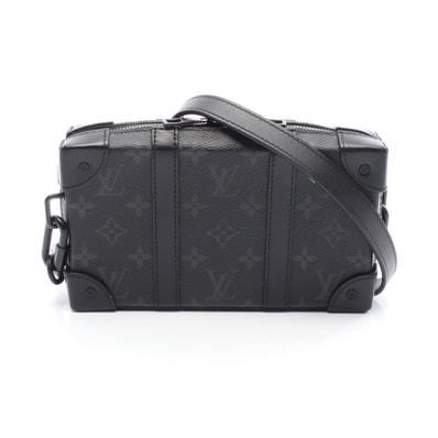ルイ・ヴィトン LOUIS VUITTON ソフトトランク ウォレット ショルダーバッグ バッグ PVCコーティングキャンバス レザー モノグラム・エクリプス メンズ ブラック系 M69838 【中古】
