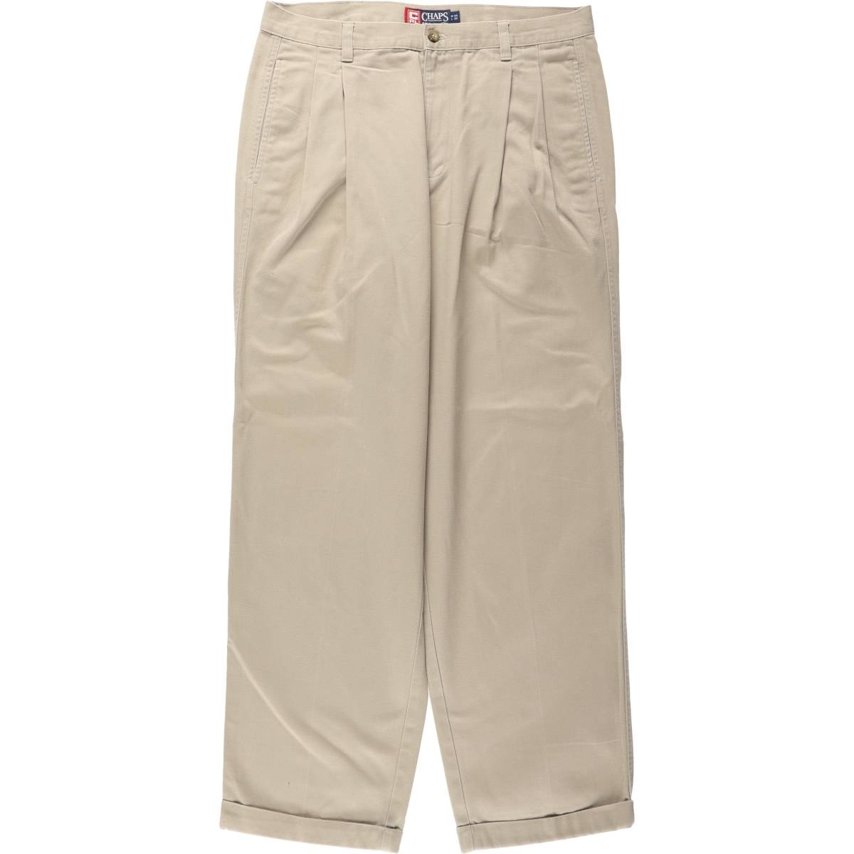 古着 ラルフローレン Ralph Lauren CHAPS チャップス ツータック チノパンツ メンズw34相当/eaa675744