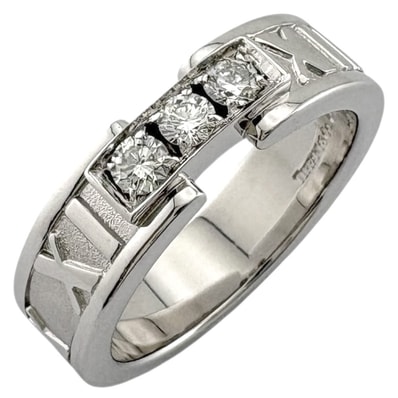 ティファニー アトラス ダイヤモンド リング 指輪 11.5号 18金 K18ホワイトゴールド ダイヤモンド レディース TIFFANY&Co. 中古