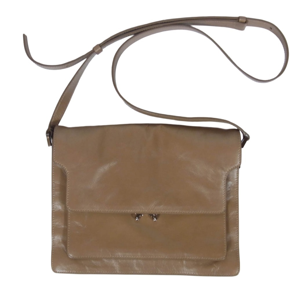 MARNI マルニ その他バッグ 20aw SBMQ0032Y0 Trunk Soft トランクソフト レザーショルダーバッグ ライトブラウン系【中古】
