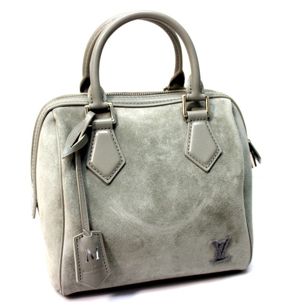 ルイヴィトン LOUIS VUITTON スピーディ キューブPM M48906 2013年 イリュージョンライン  カバン レディース ハンドバッグ スエード グリス グレー