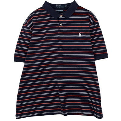 古着 ラルフローレン Ralph Lauren POLO by Ralph Lauren マルチボーダー 半袖 ボーダー ポロシャツ メンズL相当/eaa635215
