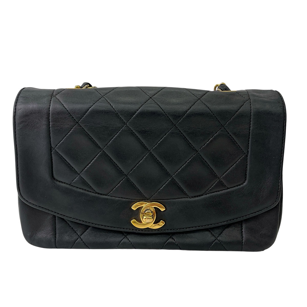 CHANEL シャネル ダイアナフラップ チェーン ショルダーバッグ ブラック  レディース【中古】