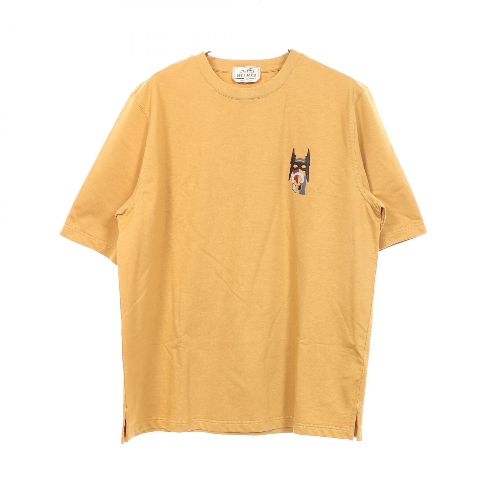 エルメス HERMES Cheval Masque 半袖Tシャツ 衣料品 トップス コットン メンズ ブラウン系 【中古】