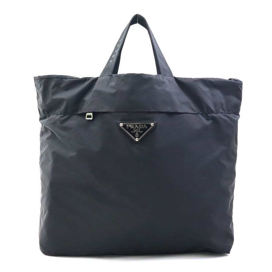 プラダ PRADA ハンドバッグ エコバッグ ナイロン ブラック ユニセックス【中古】 56531a