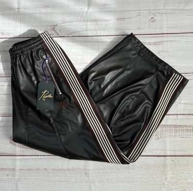 NEEDLES x NUBIAN H.D. Track Pant - Synthetic Leather (Exclusive) "Dark Brown"
