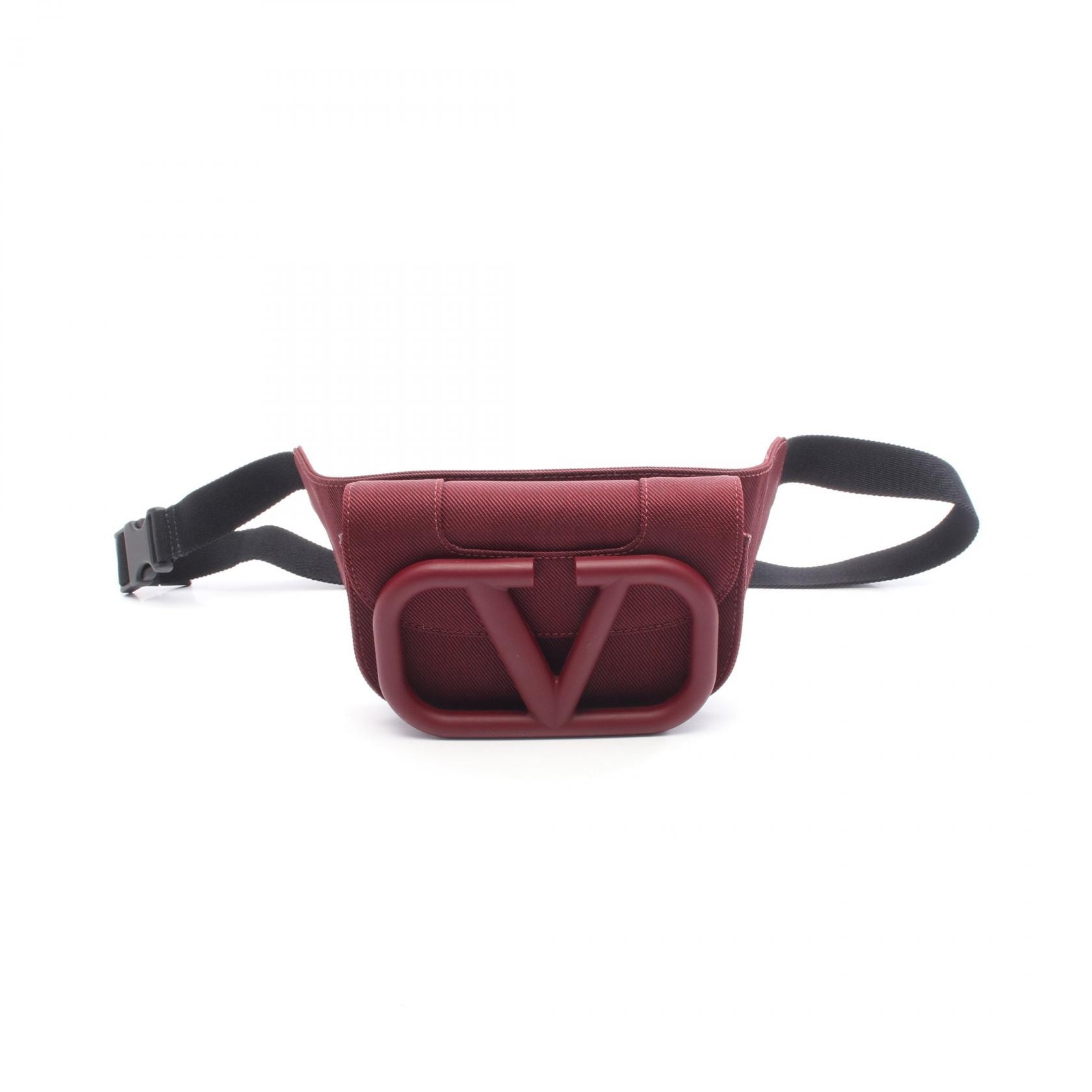 ヴァレンティノ・ガラヴァーニ Valentino Garavani スーパーVEE ウエストバッグ ボディバッグ バッグ キャンバス レディース ボルドー系 【中古】
