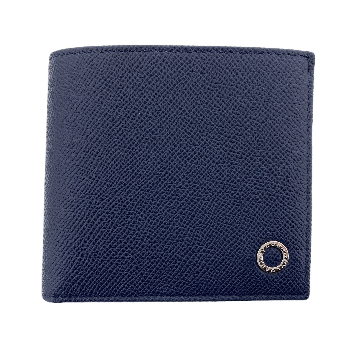 【値下げ】 BVLGARI ブルガリ ブルガリブルガリ マン 二つ折り財布 288275 ネイビー グリーン  メンズ【中古】