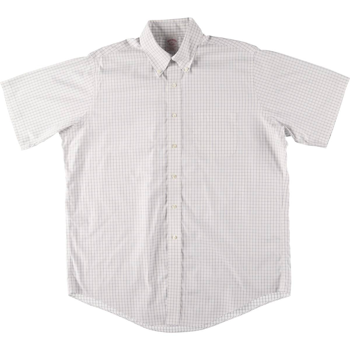 古着 ブルックスブラザーズ Brooks Brothers Est.1818 半袖 ボタンダウン チェックシャツ メンズXL相当/eaa553858