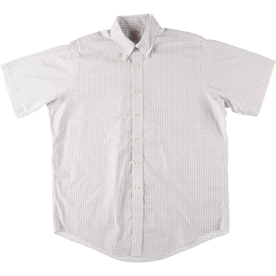 古着 ブルックスブラザーズ Brooks Brothers Est.1818 半袖 ボタンダウン チェックシャツ メンズXL相当/eaa553858