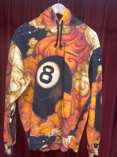 Supreme / Martin Wong Schott 8-Ball Hooded Sweatshirt "Orange"