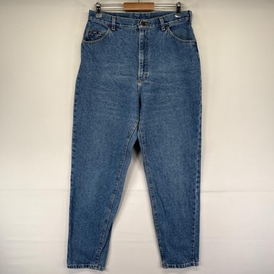 古着 リー Lee デニム パンツ ジーパン ジーンズ 5ポケット テーパード 16 MED ブルー系 レディース