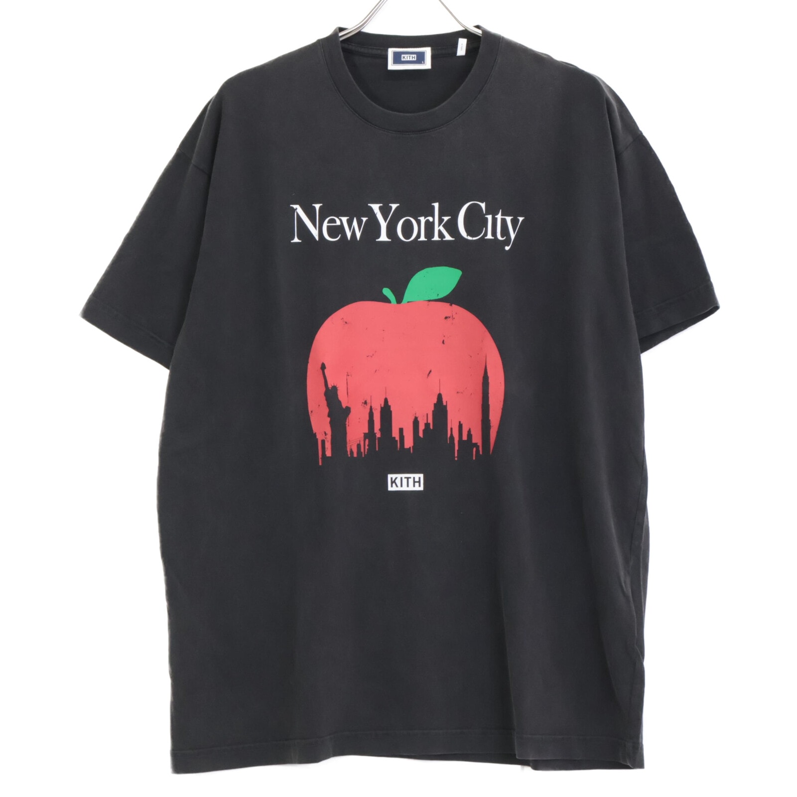 キス KH030118-001 ブラック Big Apple vintage tee L