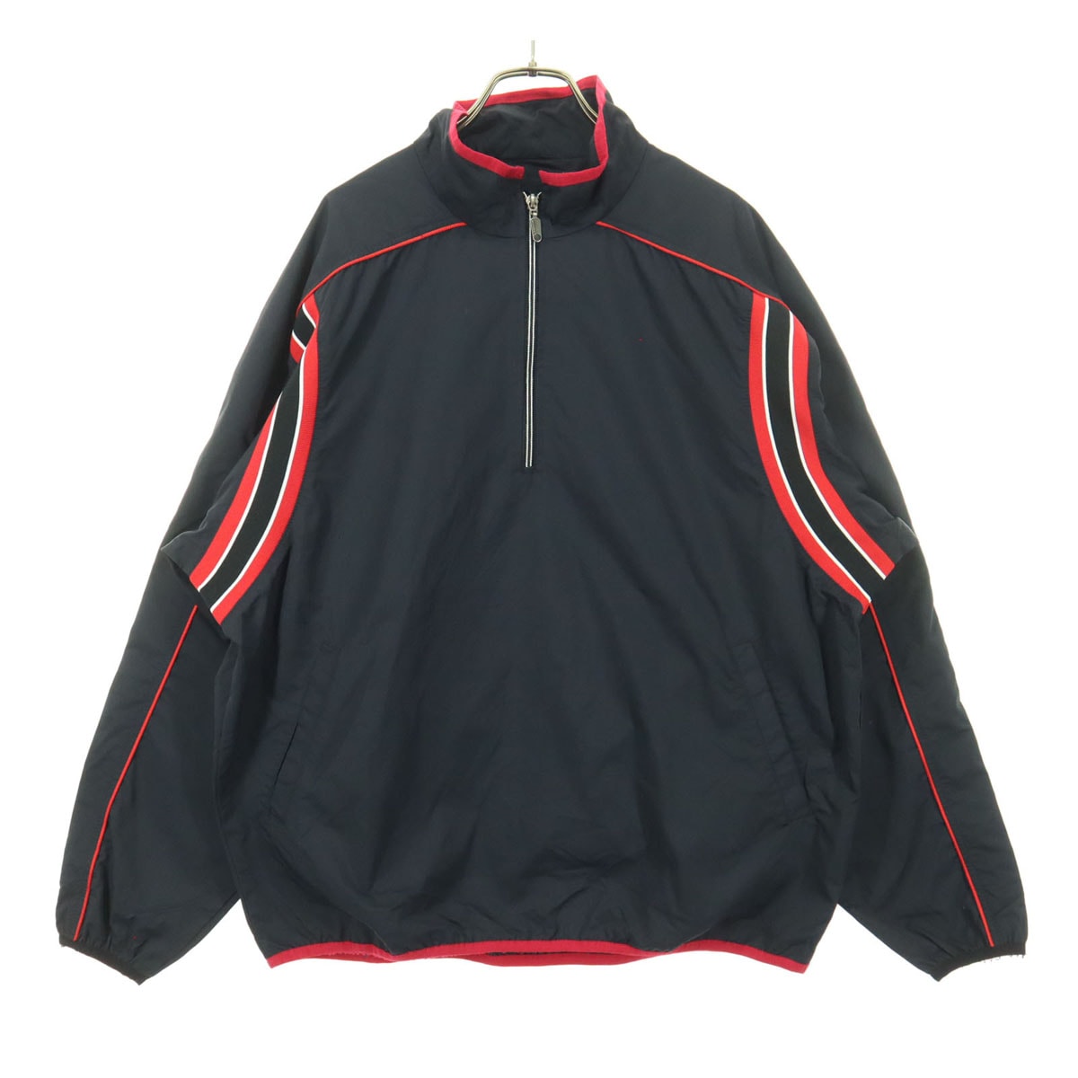 DESCENTE デサント 長袖 ハイネック ハーフジップ ナイロンジャケット O ブラック
