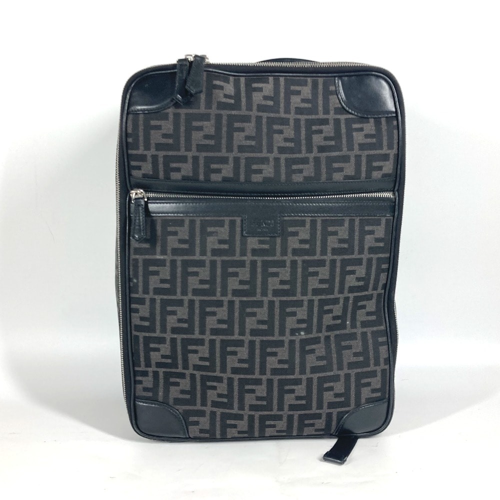 フェンディ FENDI ロゴ ズッカ 7VZ062 2WAYバッグ ハンドバック バックパック カバン リュックサック レザー/キャンバス ブラック