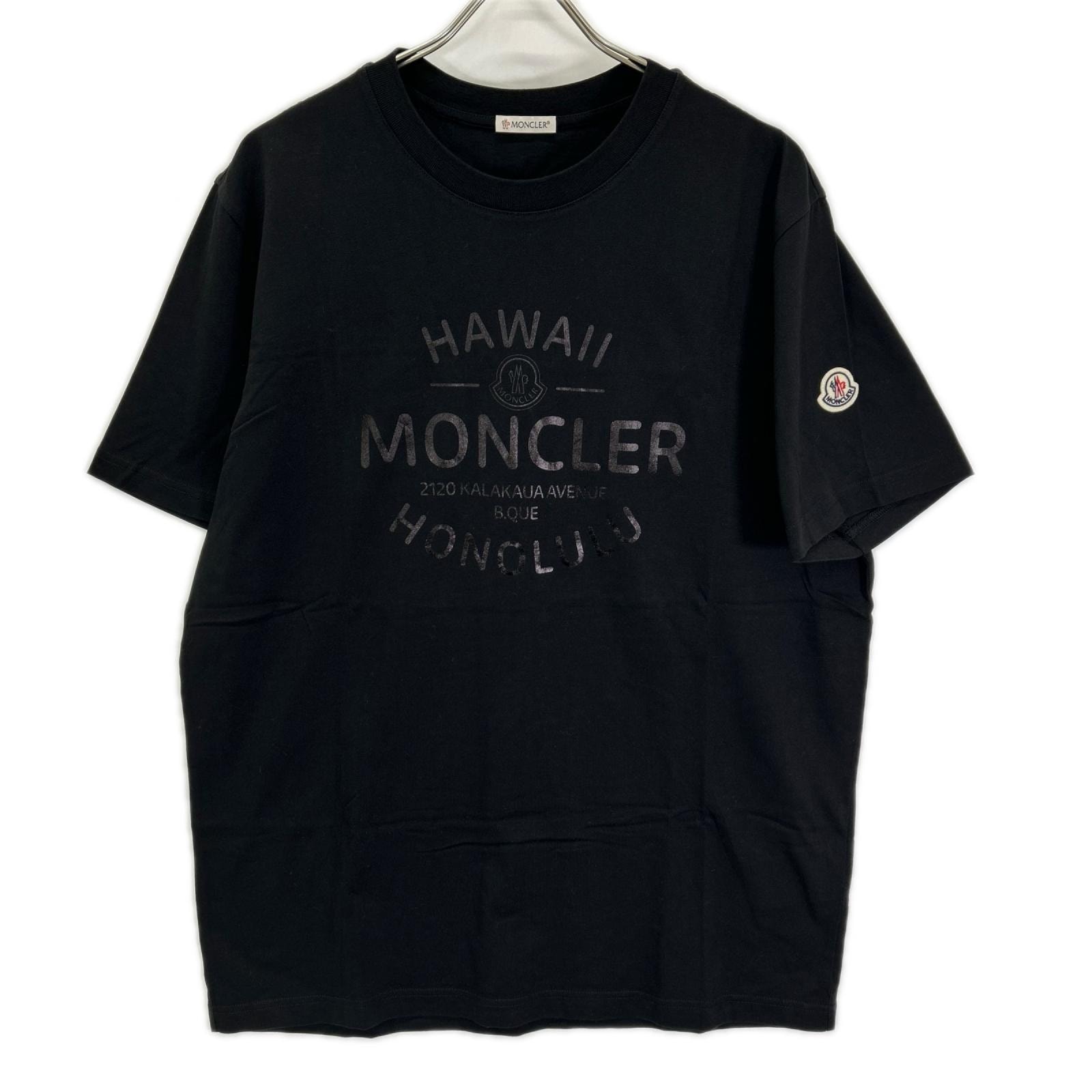 モンクレール 23年 ブラック HAWAII ロゴ SS TSHIRT