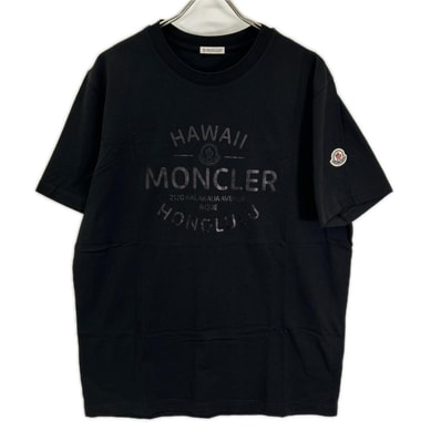 モンクレール 23年 ブラック HAWAII ロゴ SS TSHIRT